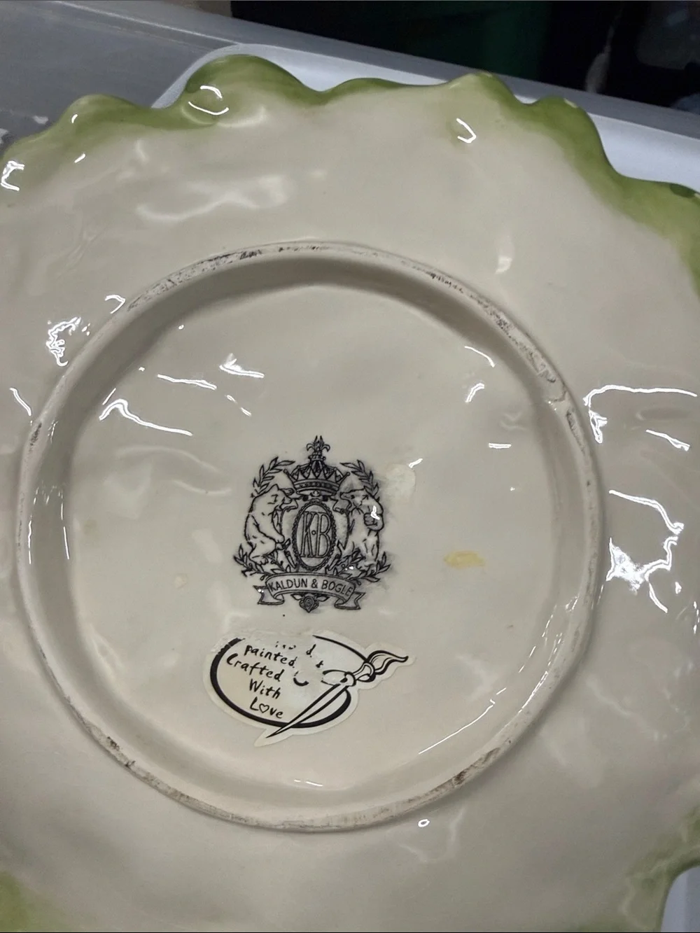Kaileigh Green Ceramic Cabbage Leaf Serving Dish